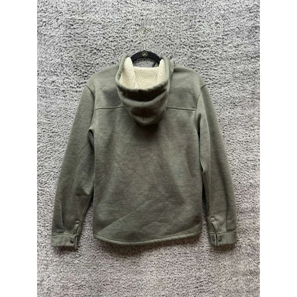 The North Face Sherpa Patrol Snap-Up‎ Fleece-Lined Hoodie Green Mens Size S